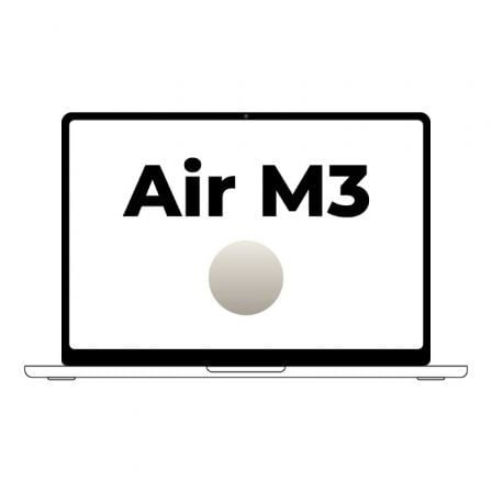 Apple Macbook Air 13,6'/ M3 8-Core CPU/ 8Gb/ 256Gb SSD/ 8-Core GPU/ Blanco Estrella
